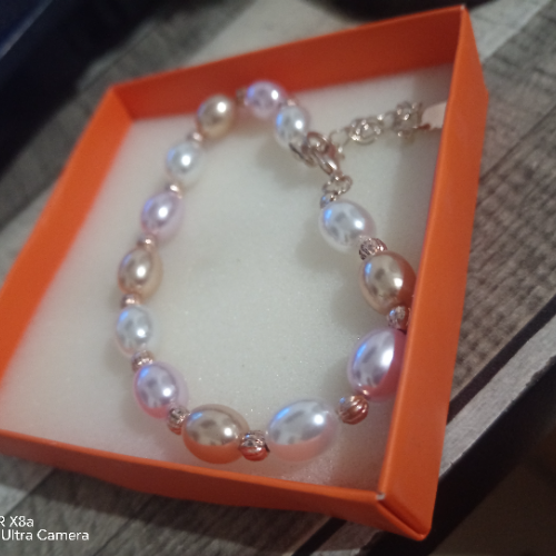 Pulsera tonos rosas metálicos