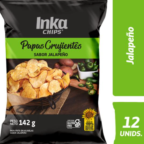 INKACHIPS PAPAS CRUJIENTES JALAPEÑOS 142Grs