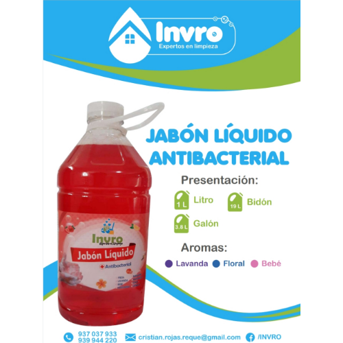 JABÓN LÍQUIDO ANTIBACTERIAL INVRO